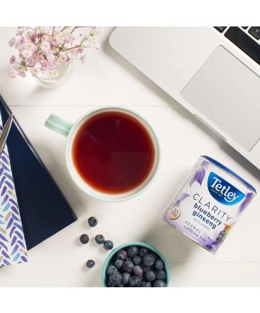Tetley Clarity Blueberry Ginseng with Ginkgo Herbal Tea - 20 Tea Bags 40 Grams Naturally Caffeine Free BlueberryGinseng - Buy Online on GoSupps.com