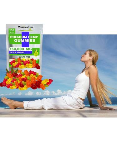 Organic Hemp Gummies 750,000mg - High Potency Health Support with Vitamins & Omega 3 6 9 - Buy Online on GoSupps.com