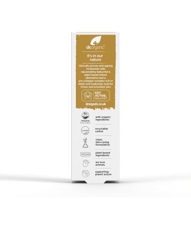 Dr Organic Pro Collagen Plus Bakuchiol Hyaluronic Acid Biotin Healthy-Aging Wrinkles Dry & Sensitive Skin Natural Vegan Cruelty-Free Paraben & SLS-Free Recycled & Recyclable Organic 50ml - Buy Online on GoSupps.com