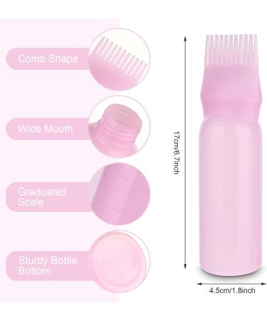 3 Pack Root Comb Applicator Bottle 6 Ounce Hair Oil Applicator Bottle for Hair Dye Applicator Brush with Graduated Scale Hairdressing Coloring Bottle Styling Tool - Buy Online on GoSupps.com