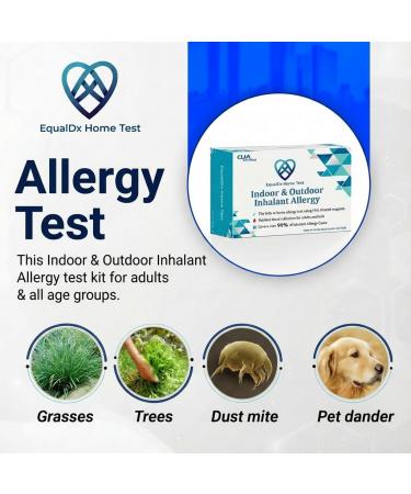 EqualDx Inhalant Allergy Test - Clinical-Grade Accuracy | Painless Collection for Adults & Kids | Covers Over 90% Indoor and Outdoor Allergy Reactions Including Dust Mites Mold Pet Dander Pollen - Buy Online on GoSupps.com