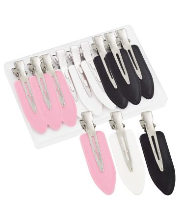 20 Pcs Makeup Hair Clips No Crease Hair Clips No Bend Hair Curl Pins for Girls Women 6cm Pink/Black/White