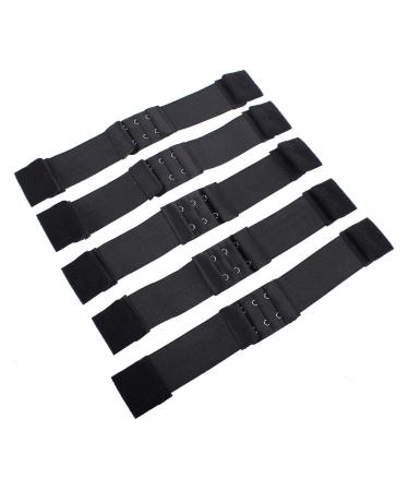 Leeven 5Pcs Adjustable Elastic Bands for Sewing Black Wig Elastic Band with Hooks Adjustable Wig Straps Elastic Band for Bra /Wigs Lace Closure Lave Frontal 30mm (1.18 Inch) Width:30mm 5Pcs Black