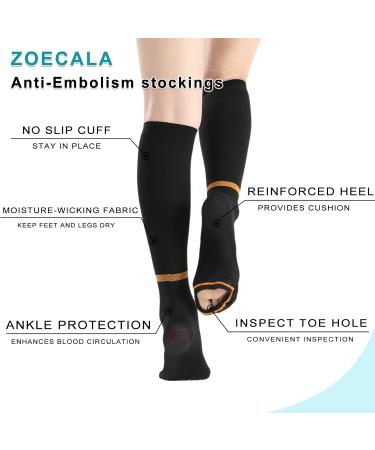 Shop T.E.D. Anti Embolism Compression Stockings for Women & Men | 15-20 mmHg Knee High Ted Hose for Post Surgery Swelling Varicose Veins Edema & DVT - Black Large - Buy Online on GoSupps.com