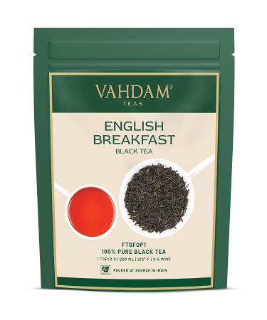 VAHDAM, Original English Breakfast Black Tea Leaves (340g/12oz) +170 Cups | Strong, Robust & Aromatic Loose Leaf Tea | Brew Hot, Iced Tea or Kombucha Tea | FTGFOP1 Long Leaf Grade black tea 12 Ounce (Pack of 1)