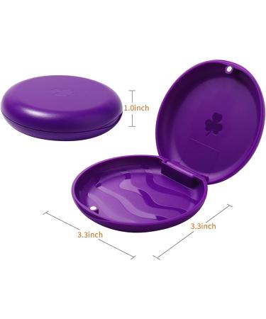 BICASUU (2 Pack) Retainer Case Solid Orthodontic Retainer Case (Purple) - Buy Online on GoSupps.com
