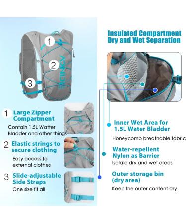 Geila Running Hydration Vest | Lightweight Breathable Marathon Trail Rucksack - Optimal Outdoor Sport Backpack in Black - Buy Online on GoSupps.com