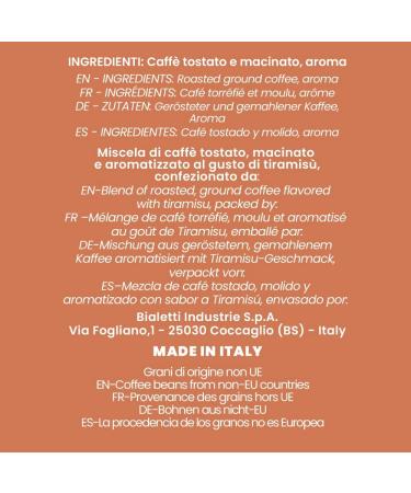 Bialetti Caf moulu universel 250 g M lange aromatis au Tiramisu compatible cafeti re Moka French Press et machines espresso 250 g (Lot de 1) - Buy Online on GoSupps.com