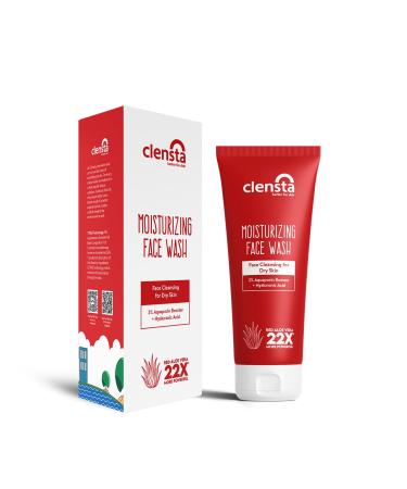Clensta Red Aloe Vera Moisturizing Face Wash | 100ml | Gentle Cleansing & Deep Hydration for Men & Women | Suitable for Dry and Acne-prone Skin
