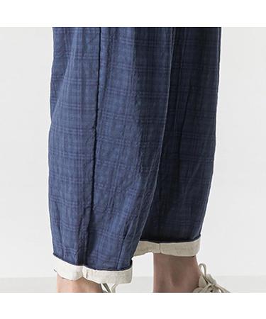 CEWIFO Comfortable Men's Business Pants - Light 3/4 Cargo Shorts Elastic Waist Casual Beach & Yoga Wear Cotton A2-Blau 5XL - Buy Online on GoSupps.com