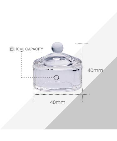 JND Professional Acrylic Liquid Monomer Dappen Dish with Lid - 12 Sided Glass Crystal Bowl for Nail Art Powder Cup - Buy Online on GoSupps.com