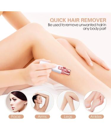 2 in 1 Rechargeable Eyebrow Trimmer & Hair Remover for Women - Painless Electric Razor with Light - Buy Online on GoSupps.com