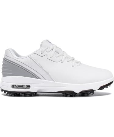 Fenlern Men's Golf Shoes - Non-Slip Waterproof Air Cushion Sneakers in White Grey | Size 42 EU - Ideal for International Shipping - Buy Online on GoSupps.com
