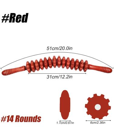 Wood Massage Tab Roller for Cellulite & Lymph Drainage - Manual Therapy Tools for Muscle Depth Tissue (Red - 14 Rounds) - Buy Online on GoSupps.com