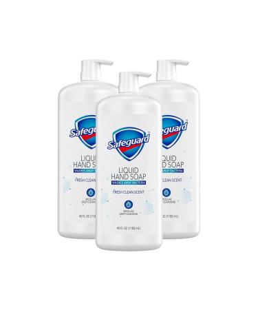 3 pack Safeguard Liquid Hand Soap, Micellar Deep Cleansing, Fresh Clean Scent (40 oz.) 40 Fl Oz (Pack of 3)