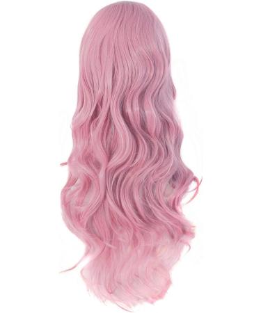 MapofBeauty Pink Long Wavy Hair Synthetic Wig - Women's Party Full Wig - Buy Online on GoSupps.com