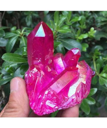 Beautiful red Flame Crystal Cluster Natural Crystal Plating Titanium Coated Crystal Cluster 120-140g - Buy Online on GoSupps.com
