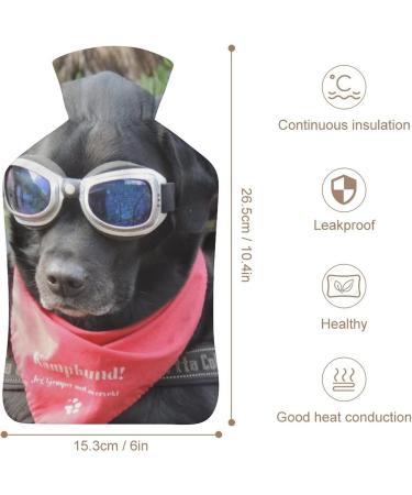Cool Dog Hot Water Bottle with Plush Cover - Hand Warmer for Adults & Children | 26.5x15.3cm - Perfect for Comfort! - Buy Online on GoSupps.com