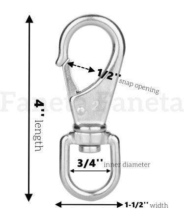 Faneta Stainless Steel Swivel Eye Snap Hooks  Flag Pole Clips  Marine Grade Scuba Diving Clips  Heavy Duty Spring Snap Hooks  Sturdy Metal Boat Hooks (4 Inch  M6/2#  4-Pack) - Buy Online on GoSupps.com