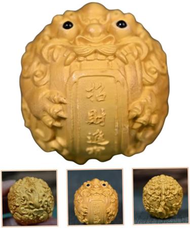 Garneck Feng Shui Kylin Statue Key Ring - Wooden Chinese Coin Decoration & Handicraft - Buy Online on GoSupps.com