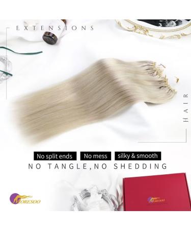 Moresoo Microring Hair Extensions - Real Hair Platin Blonde #60 60 cm Invisible & Soft 1g/s 50g/pack - Ideal for Thin Hair - Buy Online on GoSupps.com