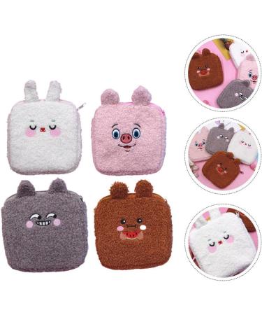 Exceart 4PCs Plush Sanitary Napkin Storage Bags - Portable Menstruation Pad Zipper Bags for International Shipping - Buy Online on GoSupps.com