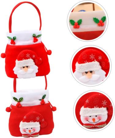 Abaodam 4 Pcs Candy Tote Kids Tote Bags Xmas Flannel Bags Christmas Apple Tote Pouch Child Storage Box - Buy Online on GoSupps.com