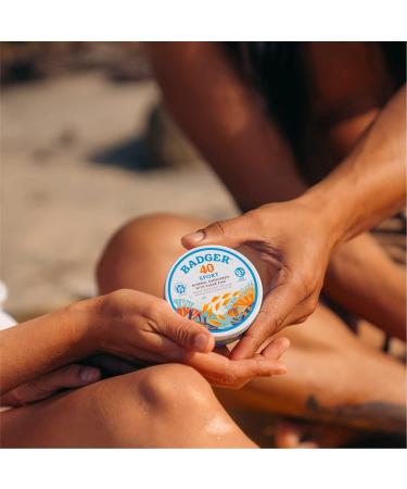 Badger Clear Zinc Sunscreen Cream SPF 40 - Unscented 2.4 oz | Natural Protection - Buy Online on GoSupps.com