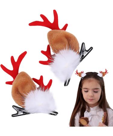 kivrimlarv Hair Barrettes Reindeer Antlers Ears Barrettes Portable Reindeer Antlers Ears Barrettes for Family Women Red sable dragon horn - Buy Online on GoSupps.com