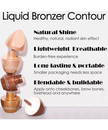 Pakivs Highlighter Liquid Foundation Face Waterproof Long Lasting Face Contour Stick Illuminator Makeup Create a Light and Natural Contour Makeup (Warm Brown) - Buy Online on GoSupps.com
