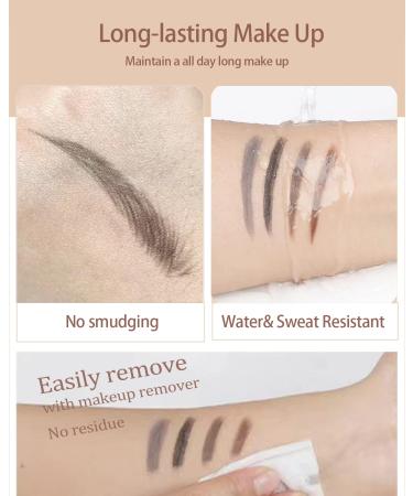 Whalrace Retractable Eyebrow Pencil - Dual-Sided Brow Pen with Brush | Long-Lasting & Waterproof Black Eyebrow Pencil - Buy Online on GoSupps.com