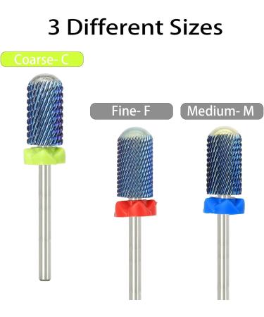 Akylin Carbide Nail Drill Bits - 3/32 Fast Remove for Acrylic/Hard Gels Smooth Round Top for Manicure Pedicure Cuticle Gel Polishing Salon Bits-Left and Right Hand(Medium) Medium-M Type-C - Buy Online on GoSupps.com