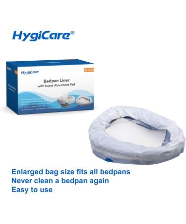 HygiCare Bedpan Liners with Super Absorbent Pads - 24 Count Universal Fit  Medical Grade Leakproof Liner for Bedpan and Bedside Commode  Toilet and Camping Waste Bag  Turn Liquids to Gel Reduce Odor - Buy Online on GoSupps.com