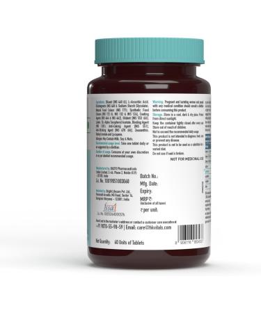 Generic HK Vitals Healthy Vision Eye Multivitamin for Adults with Vitamin A Lutein 10mg Zeaxanthin 2mg and Lycopene 60 Lutein and Zeaxanthin Supplements Tablets - Buy Online on GoSupps.com