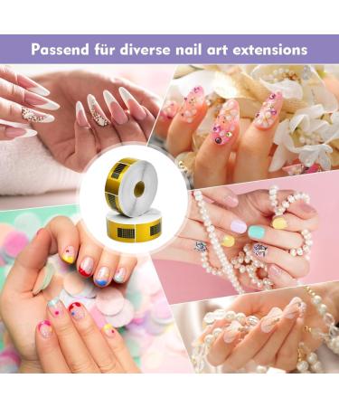 Skytowards 1000 ST Self-Adhesive Nail Forms - Gold Nail Extension Template for Perfect Fingernail Shape & Nail Art Stencil - Buy Online on GoSupps.com