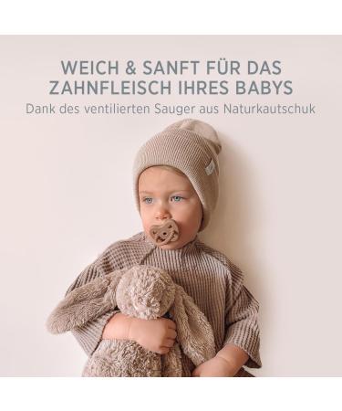 HEVEA Natural Rubber Pacifier - Jaw-Friendly Design for 3-36 Months | Honey-Gold | International Shipping - Buy Online on GoSupps.com