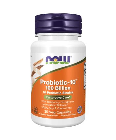 Now Foods Probiotic-10 Restorative Care 100 Billion 30 Veg Capsules