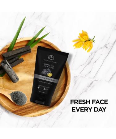 Shop The Man Company Activated Charcoal Face Wash for Men | Anti Pollution Acne Control Deep Cleansing | Ylang Ylang & Argan Oils - 100ml | All Skin Types - Buy Online on GoSupps.com