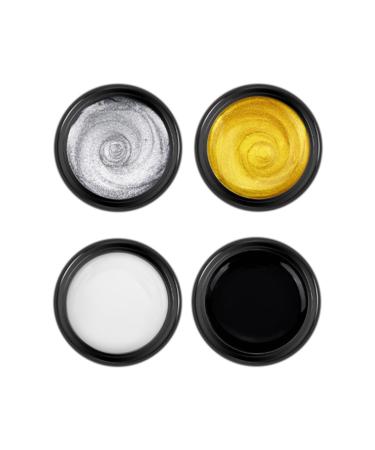 4 Colors Spider Gel Kit Nail Art Gel Polish Liner Painting Gel Elastic Drawing Polish Metallic Glitter Gold Silver Black White Silk Gel Varnish 3D Nail Art Accessories