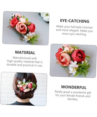 FRCOLOR 1pc Wedding Hair Accessories Hair Comb for Women Bridal Hair Flower Hair Clips for Women Hair Barrettes for Women Tiara The Flowers Artificial Flower Simulated Silk Flowers Bride - Buy Online on GoSupps.com