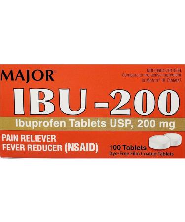 Major Dye Free Ibuprofen 200 mg 100ct