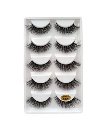 Anself 5 Pairs 3D False Eyelashes Natural Black Long with Invisible Band Reusable G806 - Buy Online on GoSupps.com