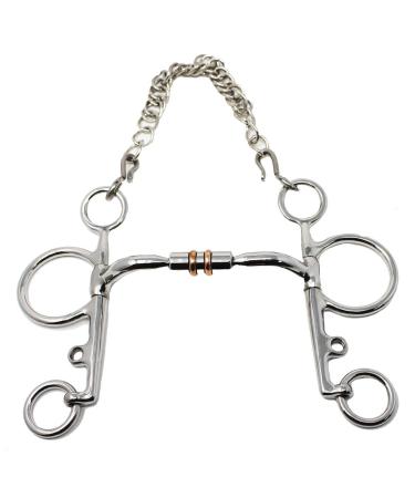 Professional Equine Horse Pelham Comfort Snaffle Bit w/Copper Rollers 35623 Mouth: 6" Cheeks: 6"