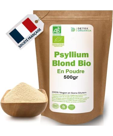 Detox Organica Psyllium Blond Bio Powder - Organic Psyllium Powder - 500 g - Plant Rich in Fibers 100% Natural and Vegan - Buy Online on GoSupps.com