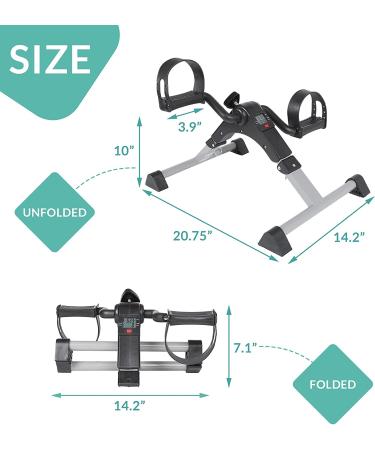 MEETWARM Pedal Exerciser with LCD Display - Portable Folding Mini Stationary Bike for Seniors - Buy Online on GoSupps.com