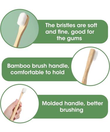 4-Piece Nano Bamboo Toothbrush Set - BPA-Free Extra Soft Bristles Vegan & Eco-Friendly for Sensitive Gums - Travel & Home Use (2 Black 2 White) - Buy Online on GoSupps.com