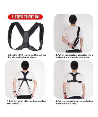 Medical Clavicle Posture Corrector Adult Children Back Support Belt Corset Orthopedic Brace Shoulder Correct lofty ambition Black L - Buy Online on GoSupps.com
