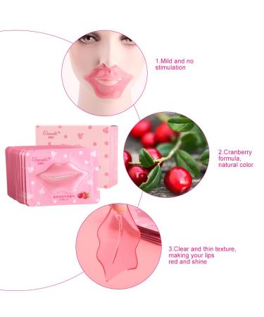 20pcs Cranberry Crystal Lip Mask - Natural Collagen Peeling & Moisturizing Lip Care for Beauty - Buy Online on GoSupps.com