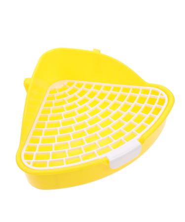 BESPORTBLE Box Rabbit Toilet Litter Chinchilla Tray Hamster Sand Bath Rat Cage Accessories Pigs Plastic 25X19X10CM Yellow