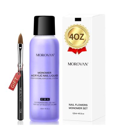 Morovan Monomer Acrylic Nail Liquid 4 oz - Professional Non-Yellowing B-Monomer for DIY Acrylic Nails Extension - Buy Online on GoSupps.com